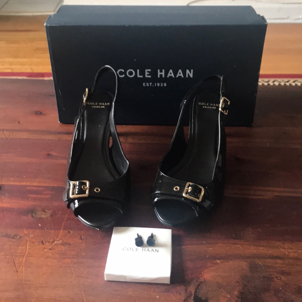 NWT..Cole Hann Wilma OT sling Black shoes  6B